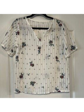 White and Red Blouse with Stylish Design and Comfortable Fit